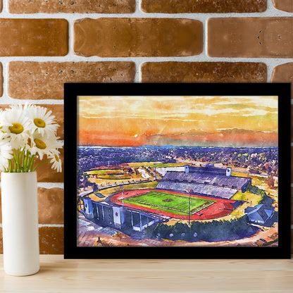 Alabama A&M Bulldogs, Louis Crews Painting Stadium Watercolor, Sport Gift Art, Framed Art Print Wall Decor