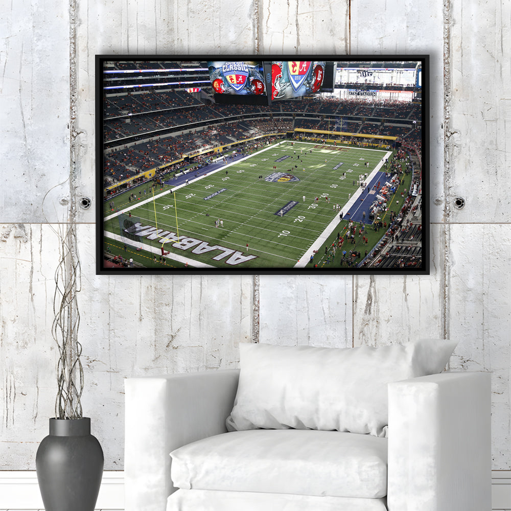 Alabama in Att Stadium, Stadium Canvas, Sport Art, Framed Canvas Print Wall Art, Floating Frame