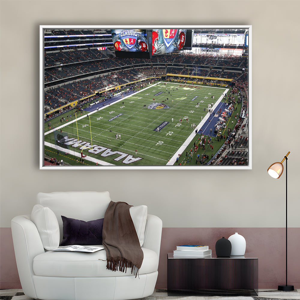 Alabama in Att Stadium, Stadium Canvas, Sport Art, Framed Canvas Print Wall Art, Floating Frame