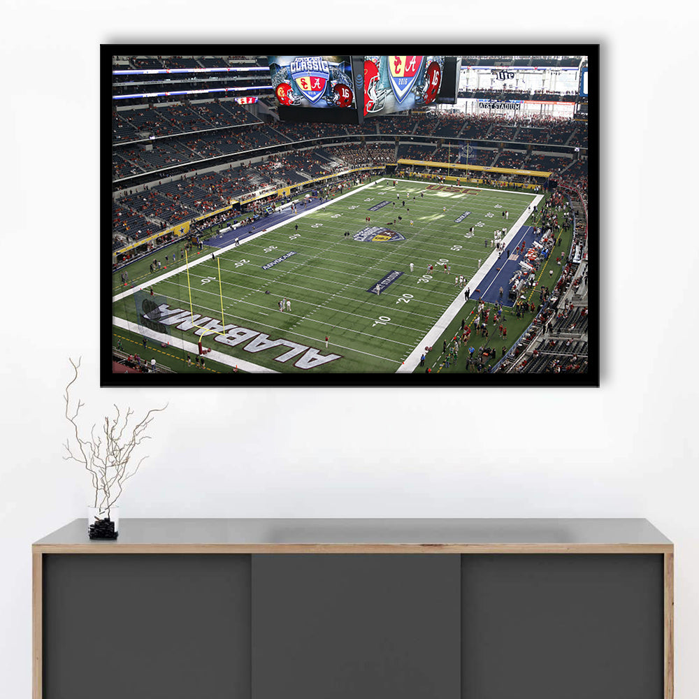 Alabama in Att Stadium, Stadium Canvas, Sport Art, Gift for him, Framed Art Print Wall Decor, Picture Framed