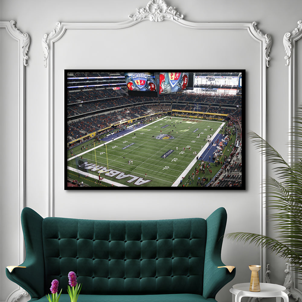 Alabama in Att Stadium, Stadium Canvas, Sport Art, Gift for him, Framed Art Print Wall Decor, Picture Framed