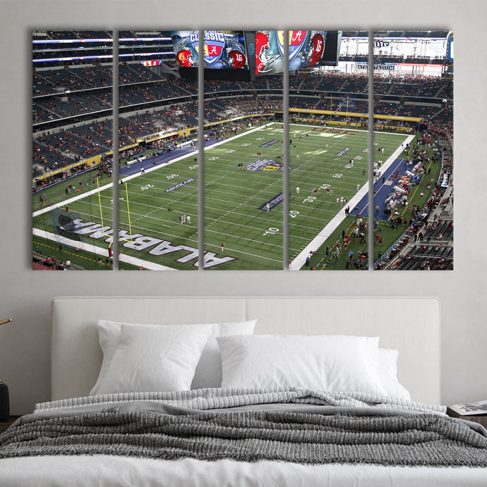 Alabama in Att Stadium, Stadium Canvas, Sport Art, 5 Panel B, Extra Large Canvas, Canvas Print Wall Art