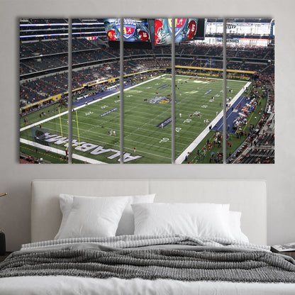 Alabama in Att Stadium, Stadium Canvas, Sport Art, 5 Panel B, Extra Large Canvas, Canvas Print Wall Art