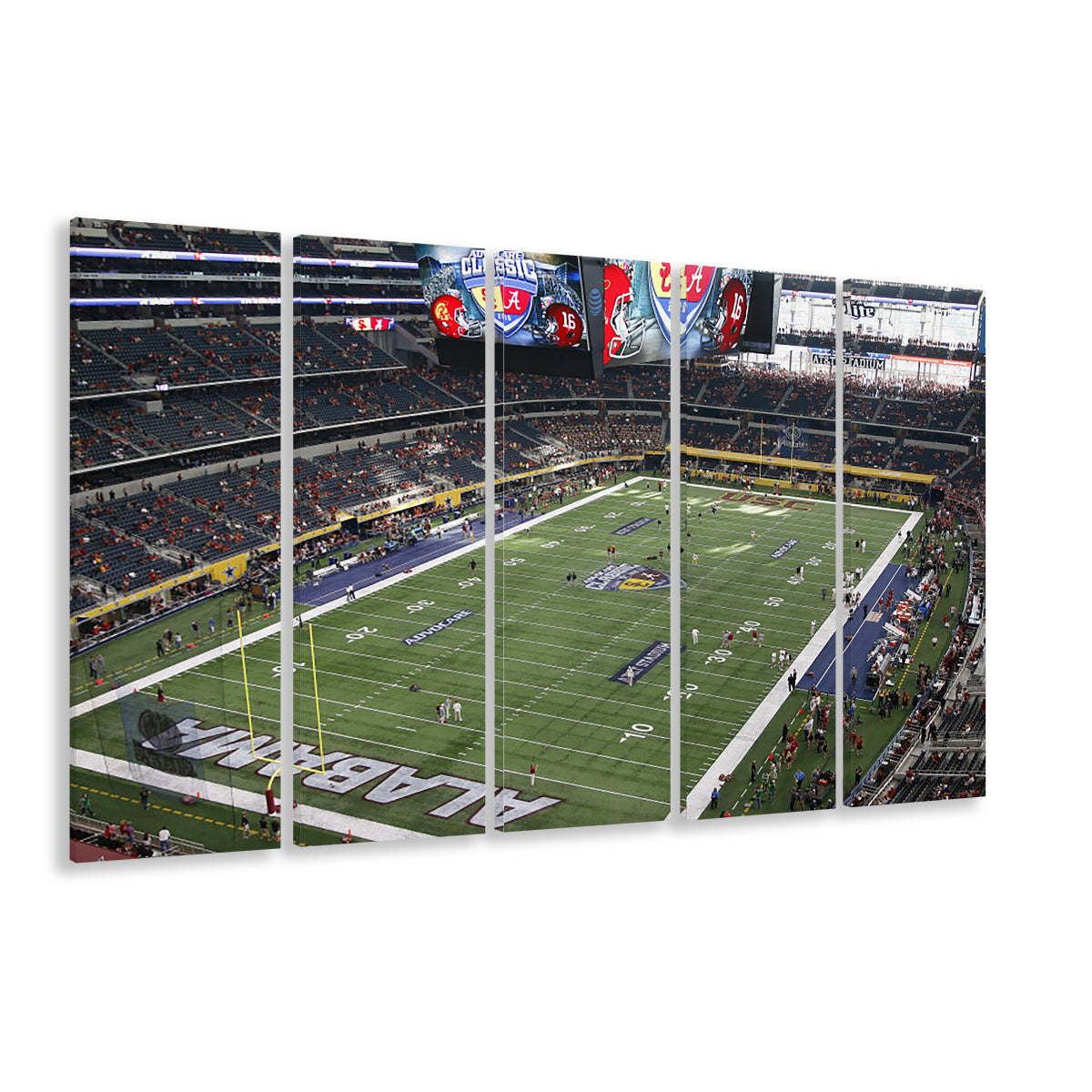 Alabama in Att Stadium, Stadium Canvas, Sport Art, 5 Panel B, Extra Large Canvas, Canvas Print Wall Art