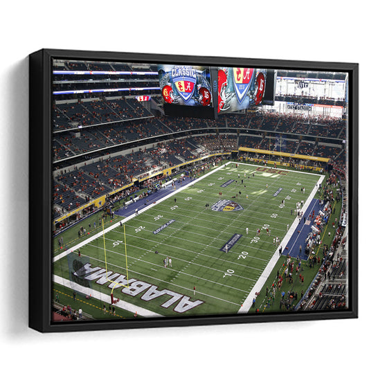 Alabama in Att Stadium, Stadium Canvas, Sport Art, Framed Canvas Print Wall Art, Floating Frame