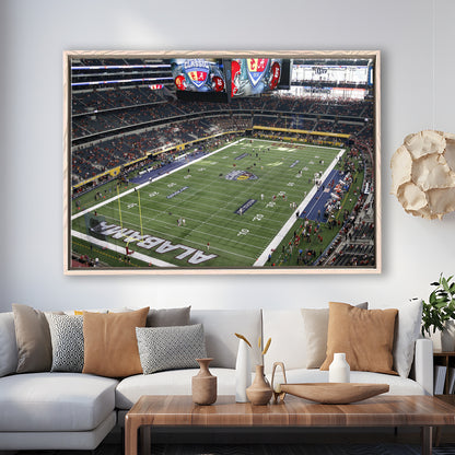 Alabama in Att Stadium, Stadium Canvas, Sport Art, Framed Canvas Print Wall Art, Floating Frame