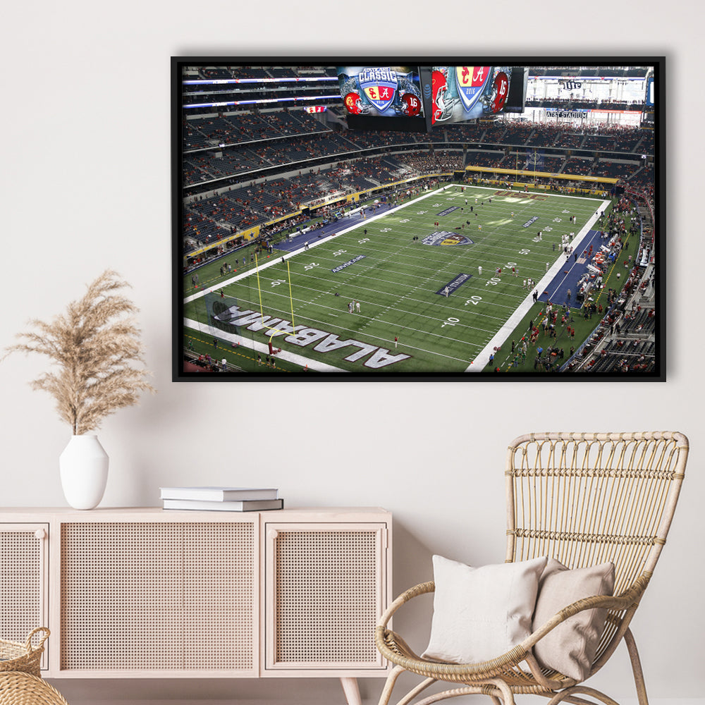 Alabama in Att Stadium, Stadium Canvas, Sport Art, Framed Canvas Print Wall Art, Floating Frame