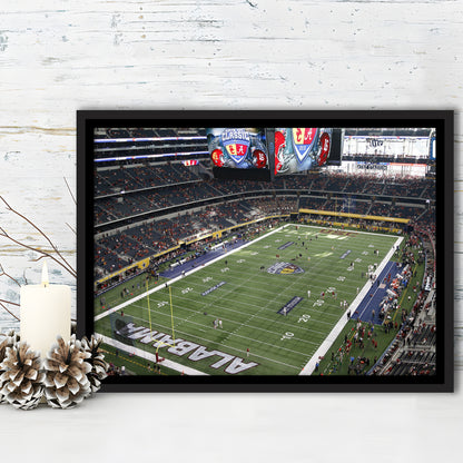 Alabama in Att Stadium, Stadium Canvas, Sport Art, Framed Canvas Print Wall Art, Floating Frame