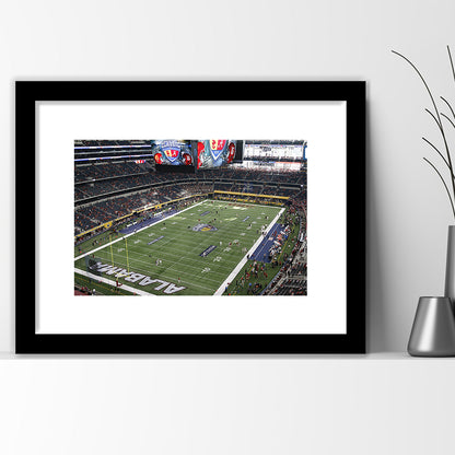 Alabama in Att Stadium, Stadium Canvas, Sport Art, Gift for him, White Border Framed Art Print Wall Decor