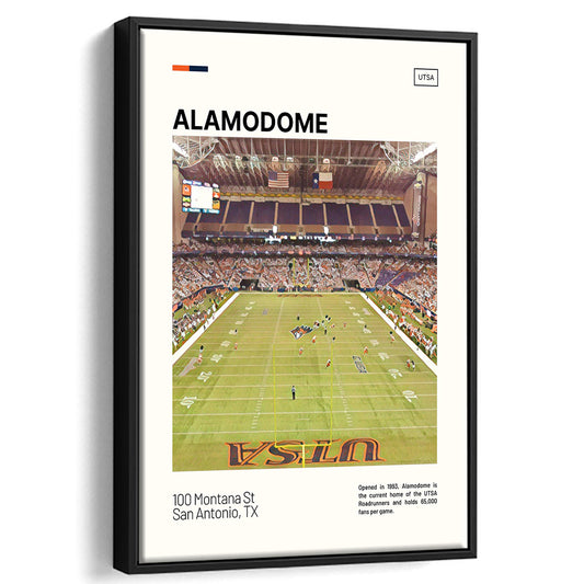 Alamodome Stadium Print, Stadium Canvas Art, Man Cave Gift, Floating Framed Canvas Print Wall Art