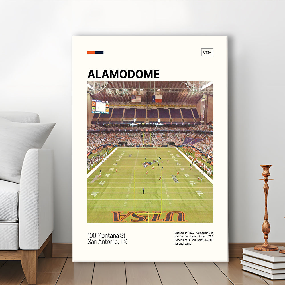 Alamodome Stadium Print, Stadium Canvas Art, Fan Gifts, Sport Art, Canvas Print Wall Art