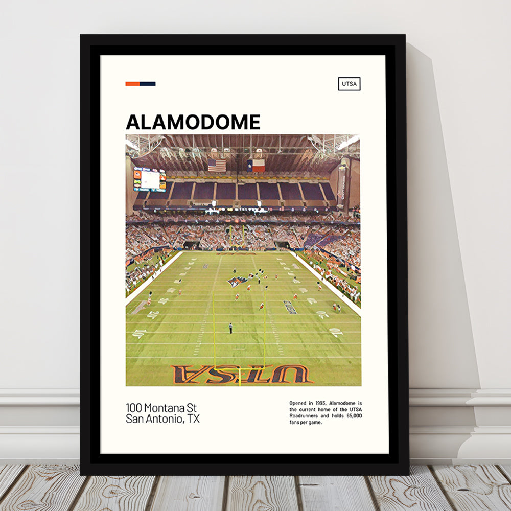 Alamodome Stadium Print, Stadium Canvas Art, Man Cave Gift, Floating Framed Canvas Print Wall Art