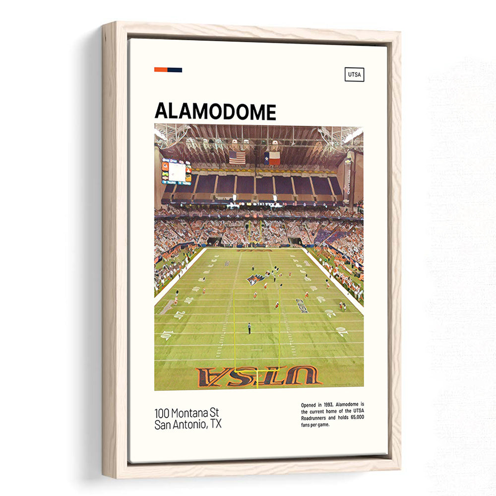 Alamodome Stadium Print, Stadium Canvas Art, Man Cave Gift, Floating Framed Canvas Print Wall Art