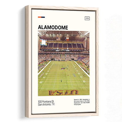Alamodome Stadium Print, Stadium Canvas Art, Man Cave Gift, Floating Framed Canvas Print Wall Art
