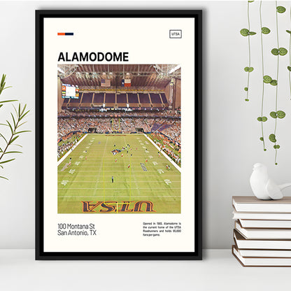 Alamodome Stadium Print, Stadium Canvas Art, Man Cave Gift, Floating Framed Canvas Print Wall Art