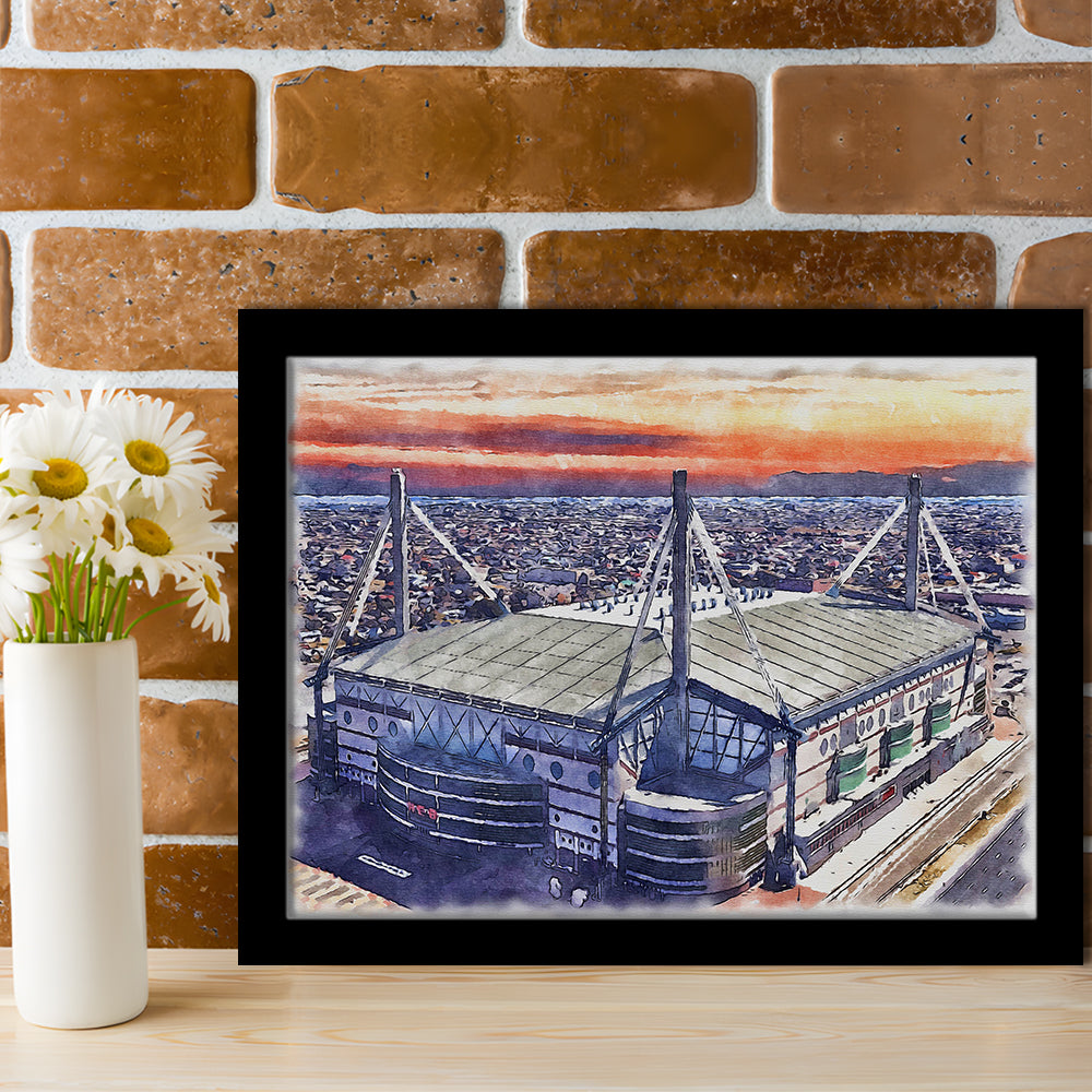 Alamodome Stadium, UTSA Roadrunners Watercolor, Sport Gift Art, Framed Art Print Wall Decor