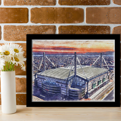 Alamodome Stadium, UTSA Roadrunners Watercolor, Sport Gift Art, Framed Art Print Wall Decor
