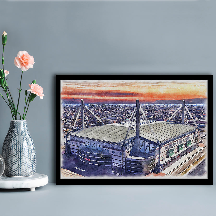 Alamodome Stadium, UTSA Roadrunners Watercolor, Sport Gift Art, Framed Art Print Wall Decor