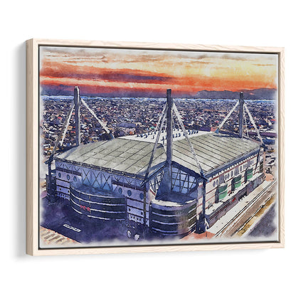 Alamodome Stadium, UTSA Roadrunners Watercolor, Sport Gift Art, Framed Canvas Print Wall Art
