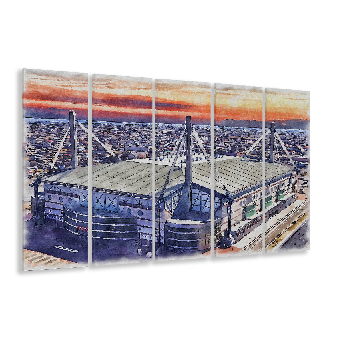 Alamodome Stadium, UTSA Roadrunners Watercolor, Sport Art, Extra Large Canvas Print Wall Art