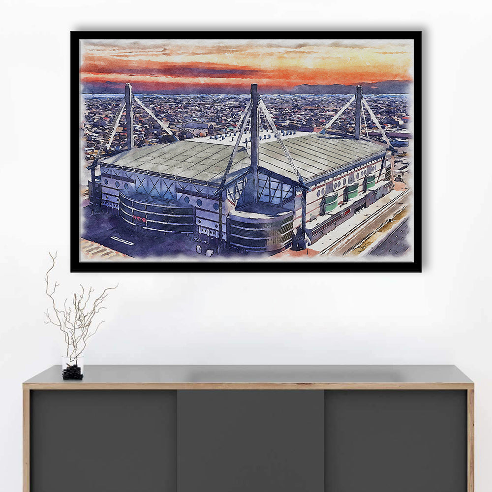 Alamodome Stadium, UTSA Roadrunners Watercolor, Sport Gift Art, Framed Art Print Wall Decor