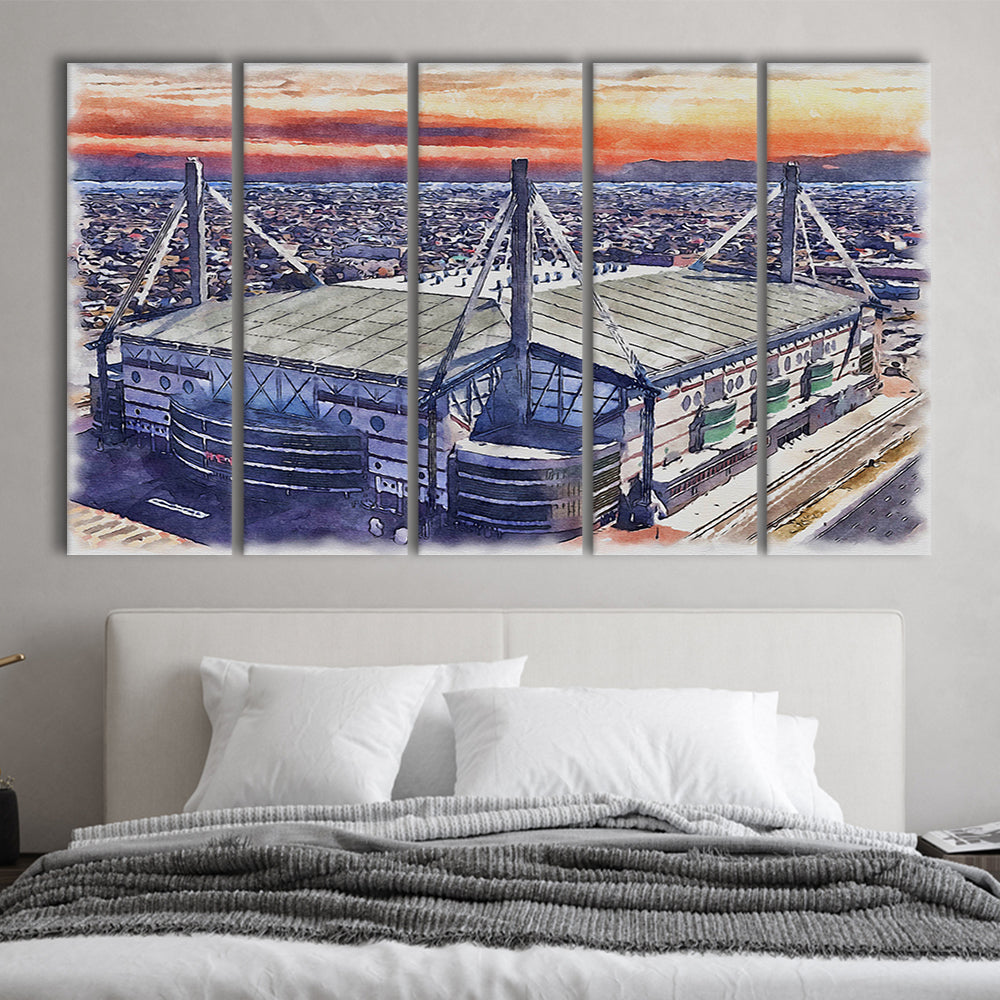 Alamodome Stadium, UTSA Roadrunners Watercolor, Sport Art, Extra Large Canvas Print Wall Art