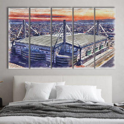 Alamodome Stadium, UTSA Roadrunners Watercolor, Sport Art, Extra Large Canvas Print Wall Art