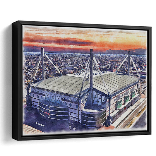 Alamodome Stadium, UTSA Roadrunners Watercolor, Sport Gift Art, Framed Canvas Print Wall Art