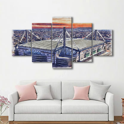 Alamodome Stadium, UTSA Roadrunners Watercolor, Sport Art, Mixed 5 Panel, Canvas Print Wall Art
