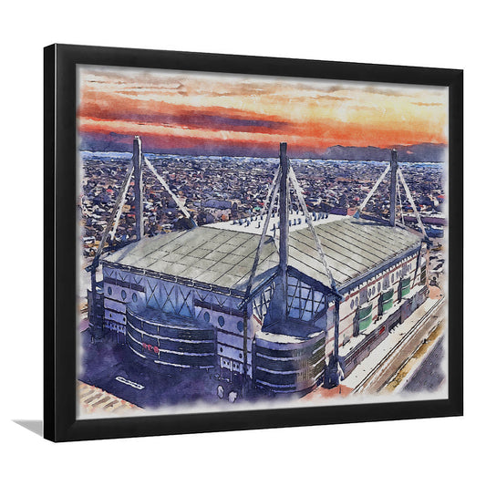 Alamodome Stadium, UTSA Roadrunners Watercolor, Sport Gift Art, Framed Art Print Wall Decor