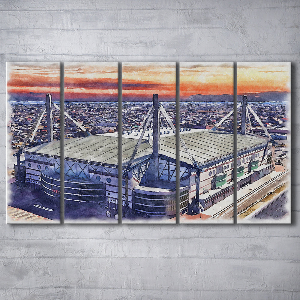 Alamodome Stadium, UTSA Roadrunners Watercolor, Sport Art, Extra Large Canvas Print Wall Art