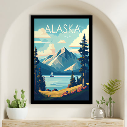 Alaska Retro Art Print, Alaska City Wall Art, Framed Art Print, Picture Framed, Painting Art