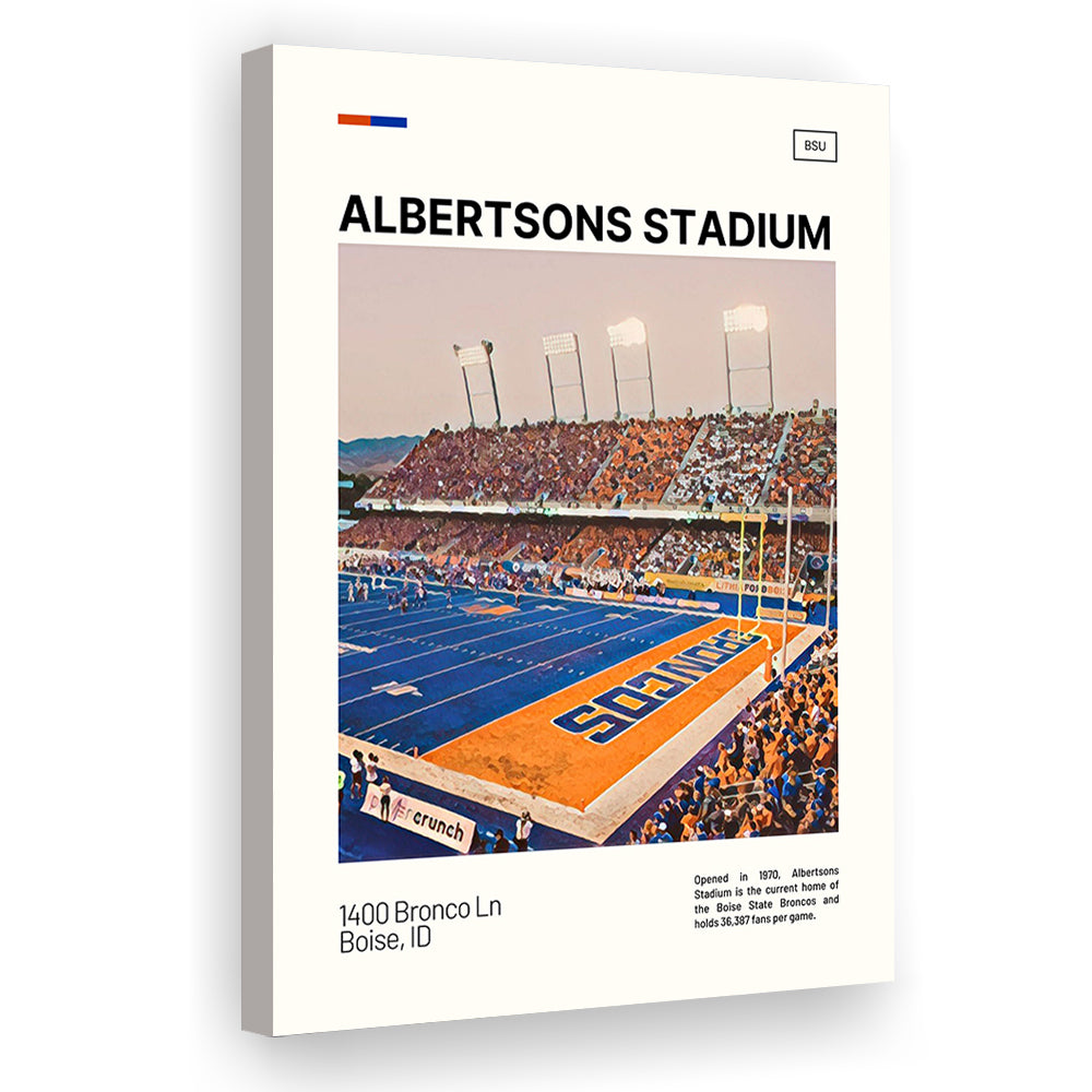 Albertsons Stadium Print, Boise State Broncos Stadium Canvas Art, Fan Gifts, Sport Art, Canvas Print Wall Art