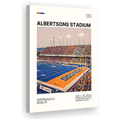 Albertsons Stadium Print, Boise State Broncos Stadium Canvas Art, Fan Gifts, Sport Art, Canvas Print Wall Art