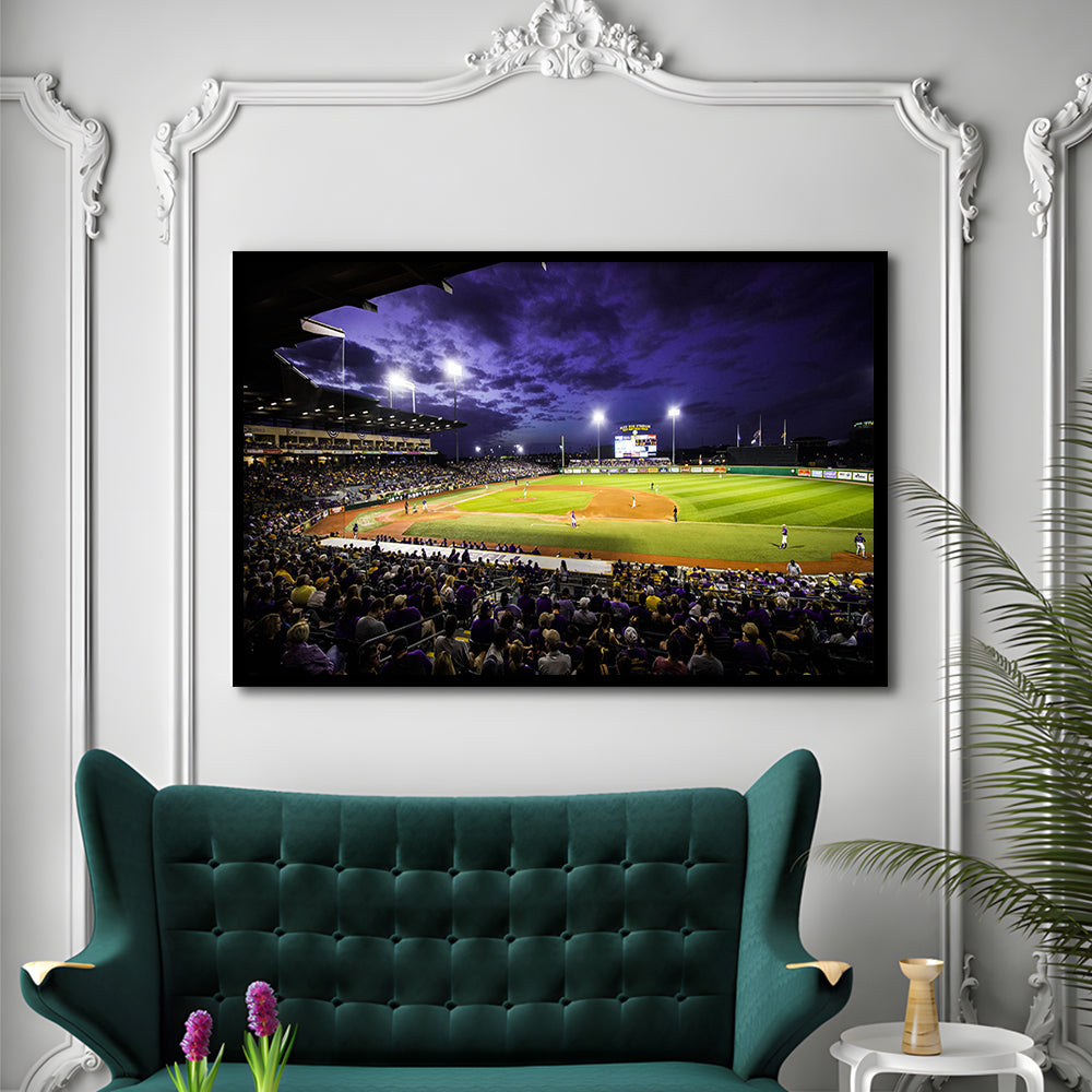 Alex Box Stadium, Stadium Canvas, Sport Art, Gift for him, Framed Art Print Wall Decor, Picture Framed