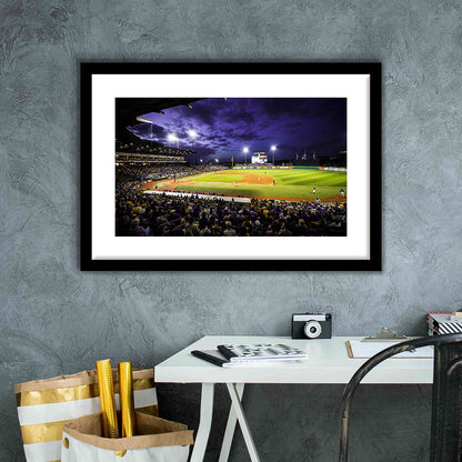 Alex Box Stadium, Stadium Canvas, Sport Art, Gift for him, White Border Framed Art Print Wall Decor