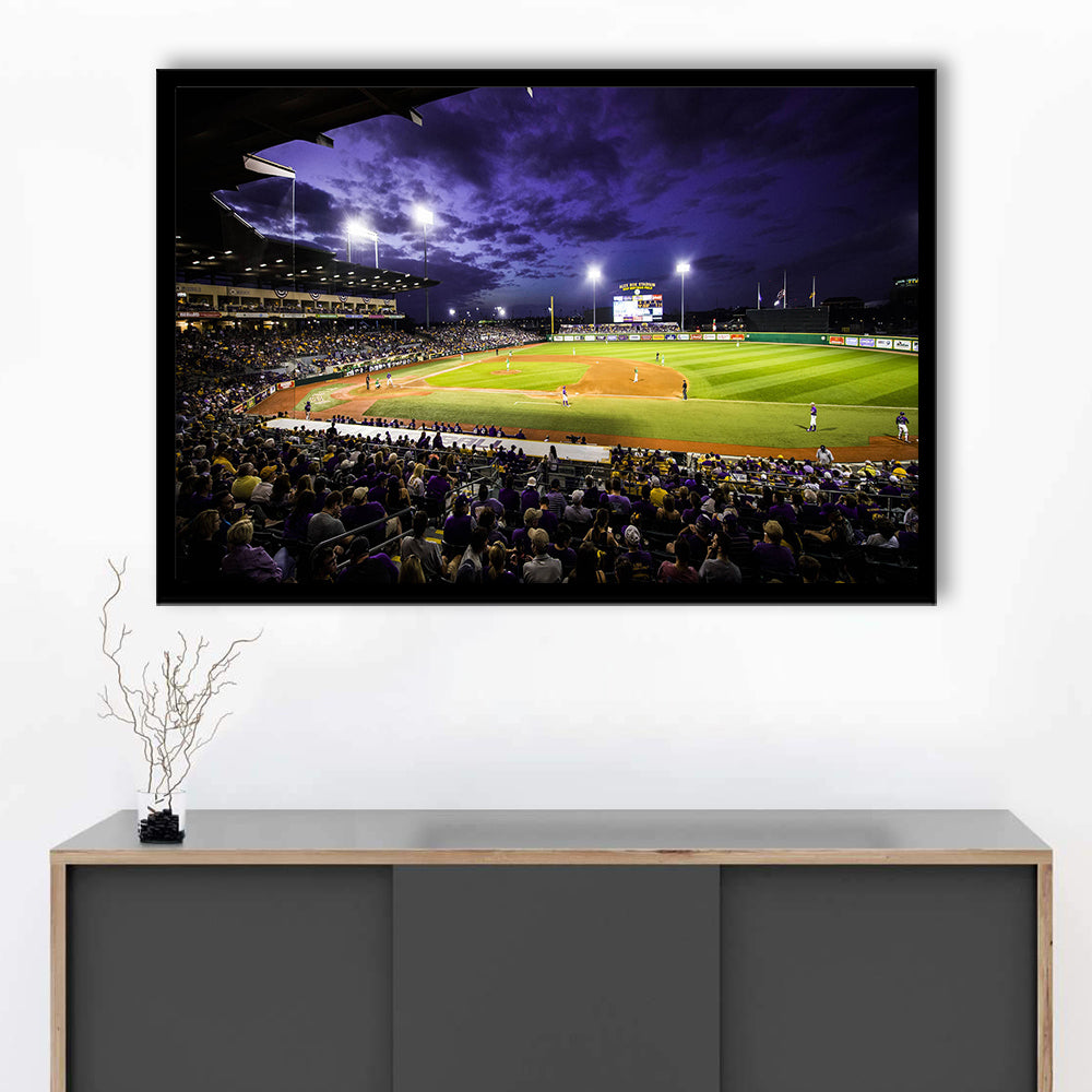 Alex Box Stadium, Stadium Canvas, Sport Art, Gift for him, Framed Art Print Wall Decor, Picture Framed