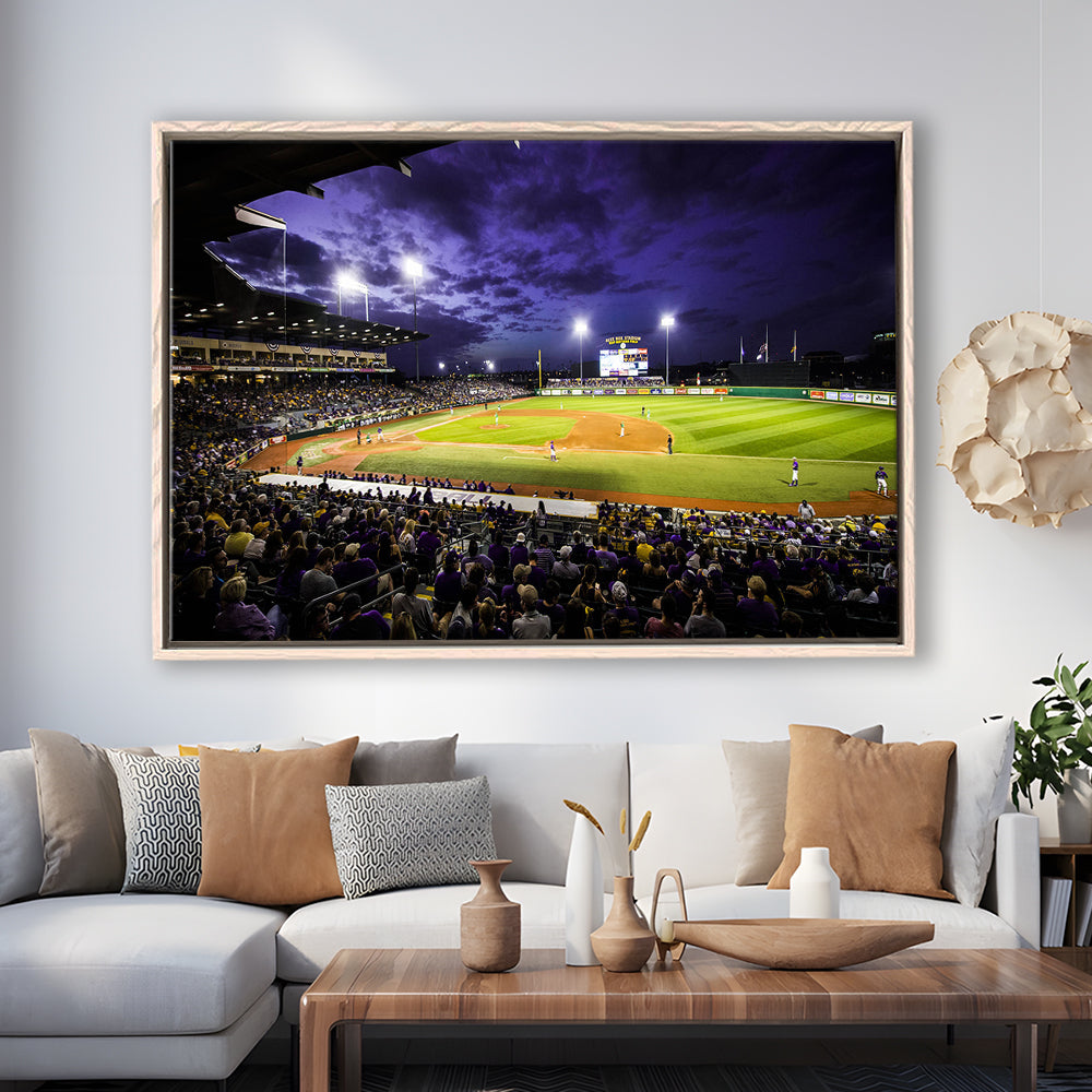 Alex Box Stadium, Stadium Canvas, Sport Art, Framed Canvas Print Wall Art, Floating Frame