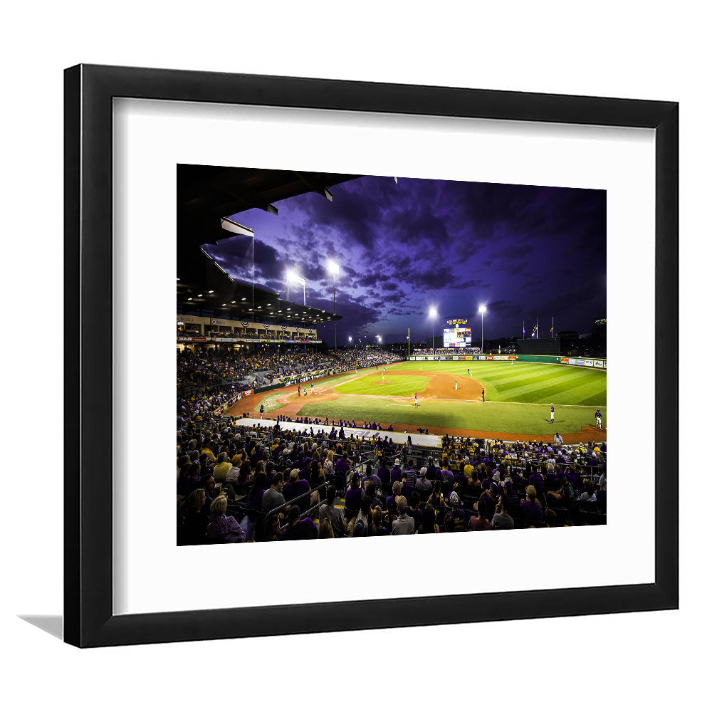 Alex Box Stadium, Stadium Canvas, Sport Art, Gift for him, White Border Framed Art Print Wall Decor