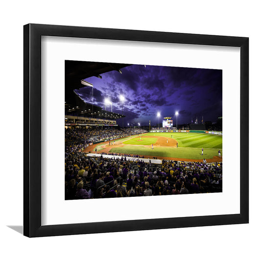 Alex Box Stadium, Stadium Canvas, Sport Art, Gift for him, White Border Framed Art Print Wall Decor