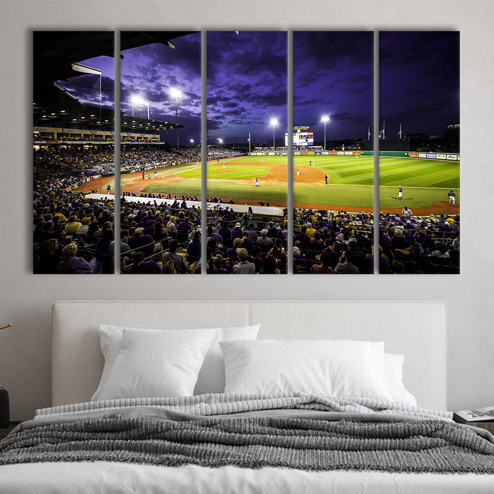 Alex Box Stadium, Stadium Canvas, Sport Art, 5 Panel B, Extra Large Canvas, Canvas Print Wall Art