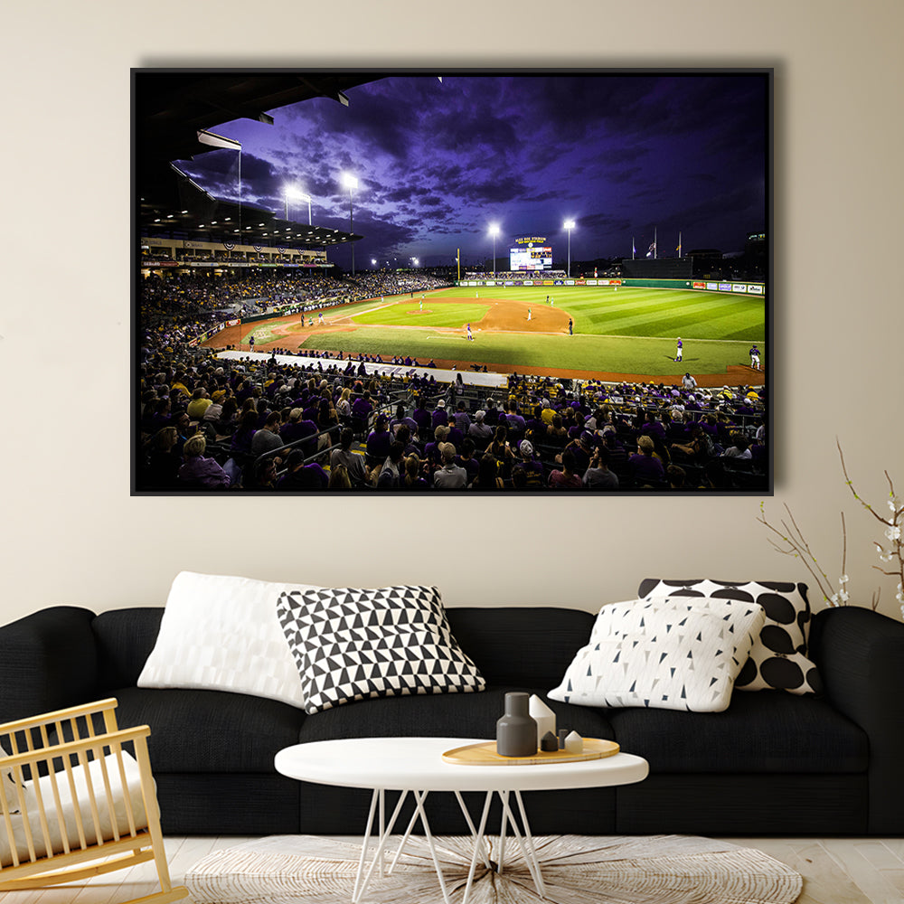 Alex Box Stadium, Stadium Canvas, Sport Art, Framed Canvas Print Wall Art, Floating Frame