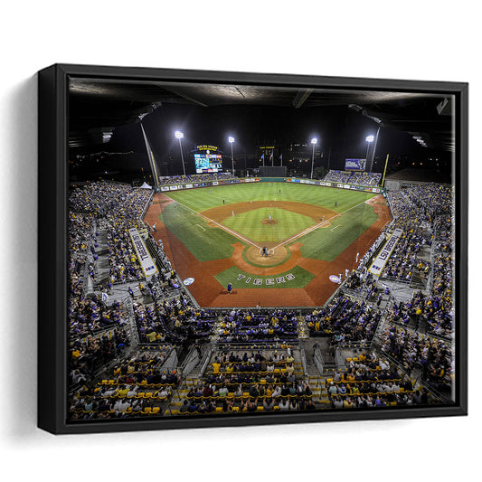 Alex Box Stadium in Louisiana, Stadium Canvas, Sport Art, Framed Canvas Print Wall Art, Floating Frame