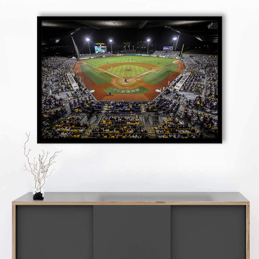 Alex Box Stadium in Louisiana, Stadium Canvas, Sport Art, Gift for him, Framed Art Print Wall Decor, Picture Framed