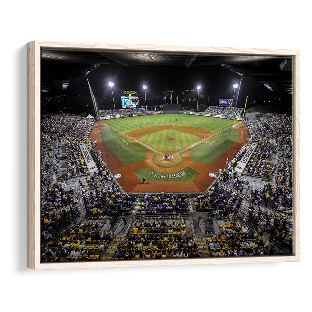 Alex Box Stadium in Louisiana, Stadium Canvas, Sport Art, Framed Canvas Print Wall Art, Floating Frame