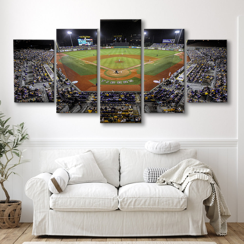 Alex Box Stadium in Louisiana, Stadium Canvas, Sport Art, Gift for him, 5 Panel, Large Canvas, Canvas Print Wall Art