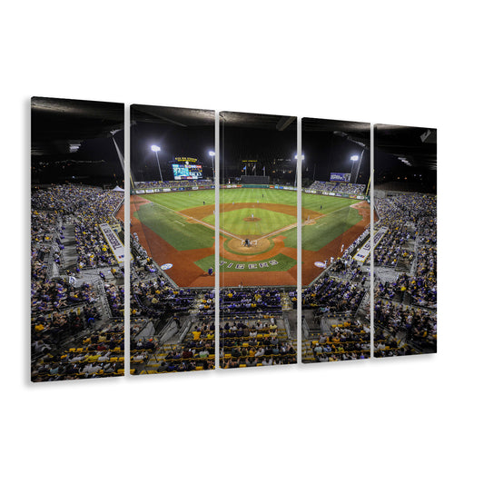 Alex Box Stadium in Louisiana, Stadium Canvas, Sport Art, 5 Panel B, Extra Large Canvas, Canvas Print Wall Art