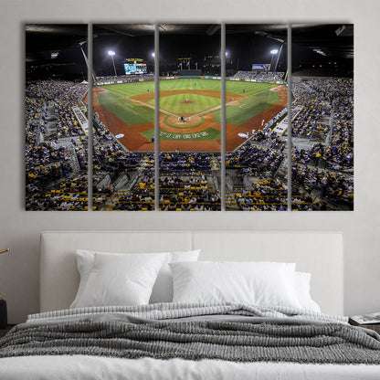 Alex Box Stadium in Louisiana, Stadium Canvas, Sport Art, 5 Panel B, Extra Large Canvas, Canvas Print Wall Art