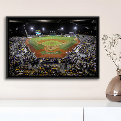 Alex Box Stadium in Louisiana, Stadium Canvas, Sport Art, Framed Canvas Print Wall Art, Floating Frame