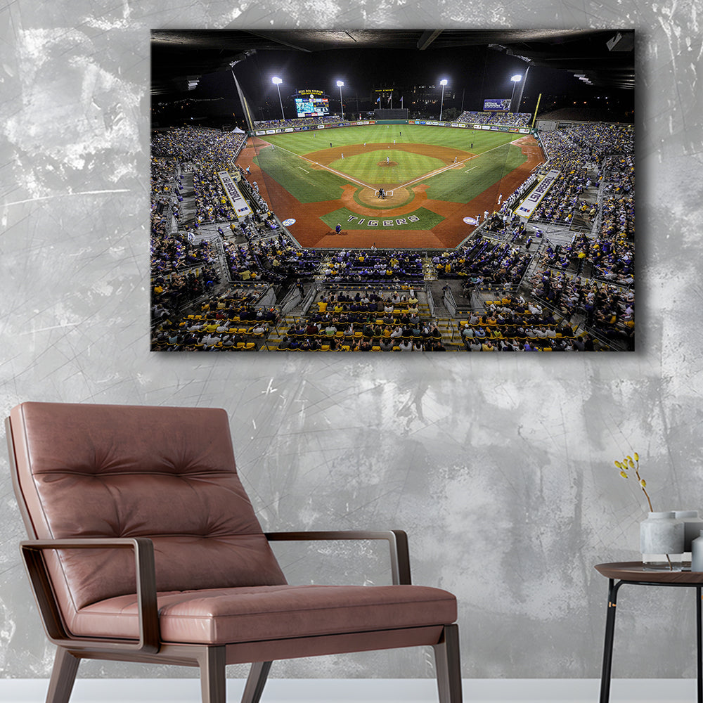 Alex Box Stadium in Louisiana, Stadium Canvas, Sport Art, Gift for him, Man Cave Decor, Art Print, Canvas Print Wall Art